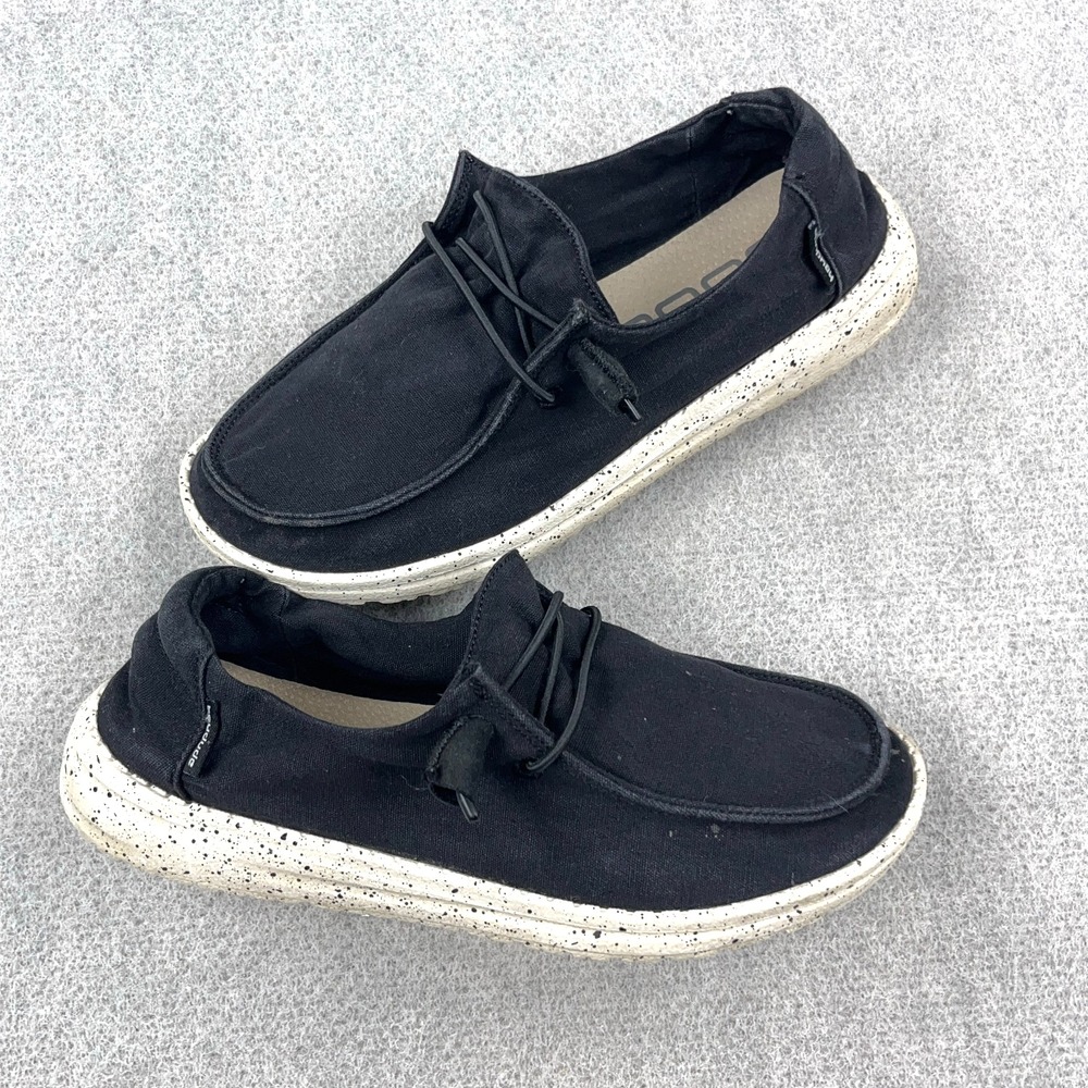 Hey Dude Wendy L Womens Size 5 Black Walking Breathable Shoes Slip Ons